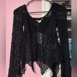 lace see through gothic lolita shirt from urban size small